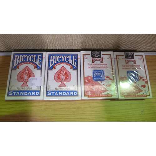 6061 - Four Packs of Bicycle Playing Cards, Hoverstar Flying Orb and Pokemon Trick or Trade Booster Bundle ... 