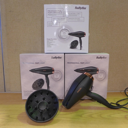 6063 - Three Babyliss Hair Dryers  (349-333-335) *This lot is subject to VAT