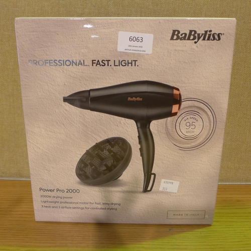 6063 - Three Babyliss Hair Dryers  (349-333-335) *This lot is subject to VAT