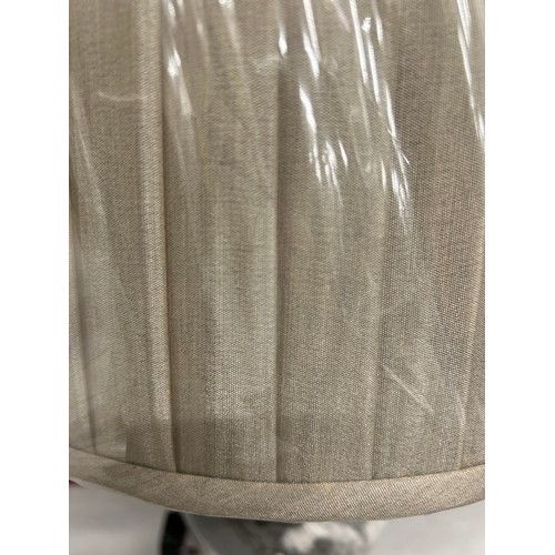 3005 - A marble effect table lamp with a taupe shade