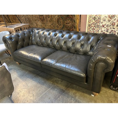 3297 - Allington 3 seater grey leather sofa, original RRP £1666.66 + VAT (4222-3) *This lot is subject to V... 