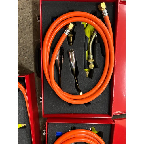 5303 - Two large metal cased propane gas torch kits and two smaller metal cased propane gas torch kits* Thi... 