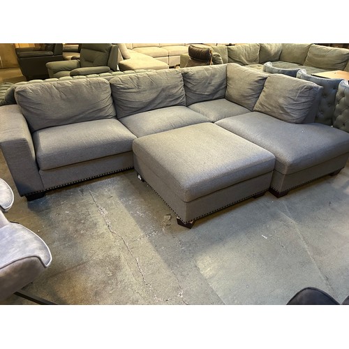 3313 - Artesia fabric sectional corner sofa and footstool, original RRP £958.33 + VAT (4222-4) *This lot is... 