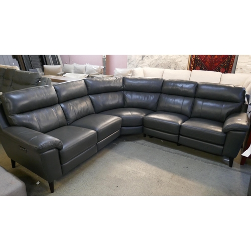 3003 - A Grace grey leather power reclining corner sofa, original RRP £1458.33 + VAT (4220-35) *This lot is... 