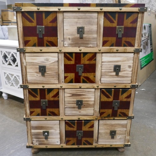 3016 - A Union Jack patterned 12 drawer chest