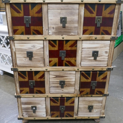 3016 - A Union Jack patterned 12 drawer chest