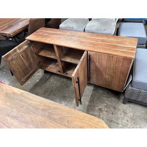 3021 - A Lucio three door hardwood sideboard *This lot is subject to VAT