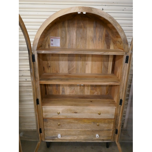 3033 - An Iconic 2 door glass cabinet *This lot is subject to VAT