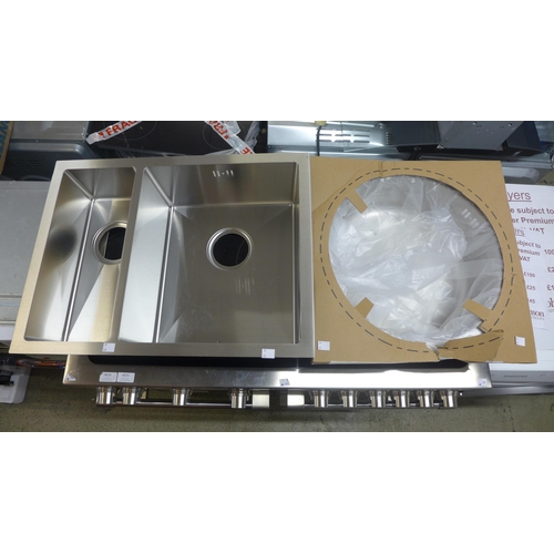 4013 - Idro 1.5 bowl LHD stainless steel sink and installation round stainless steel sink *This lot is subj... 