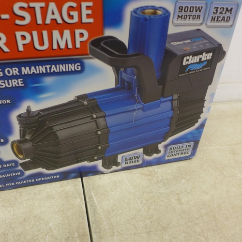 5019 - *VAT* A boxed sample Clarke Pump CBP900 1” multi-stage booster pump