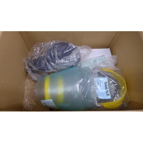 5072 - *VAT* A quantity of boxed sample items including three face visors, a Pro-X technical face mask, a b... 