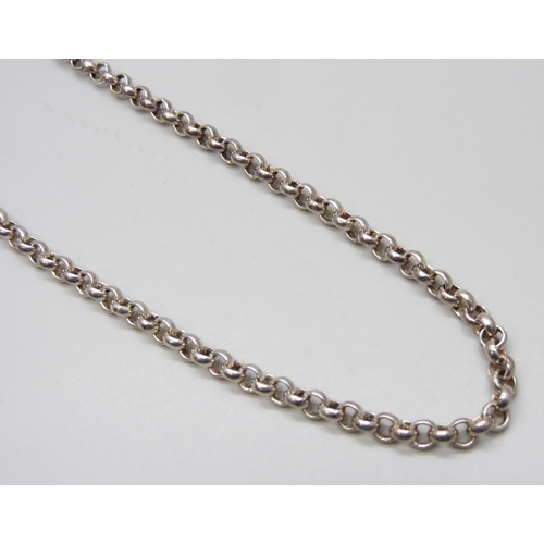 7072 - A silver belcher chain necklace, 23g, 40cm