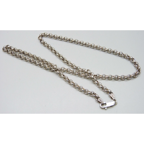 7072 - A silver belcher chain necklace, 23g, 40cm