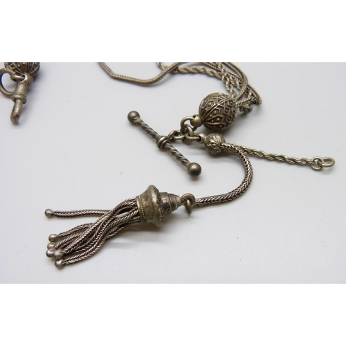 7086 - A Victorian Albertina chain, 22g, (one link broken), 29cm