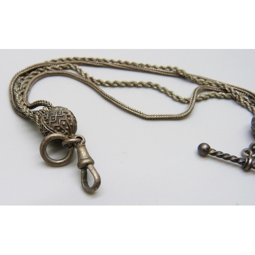 7086 - A Victorian Albertina chain, 22g, (one link broken), 29cm