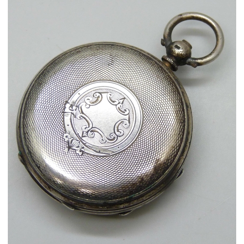 7135 - A silver pocket watch, London 1894