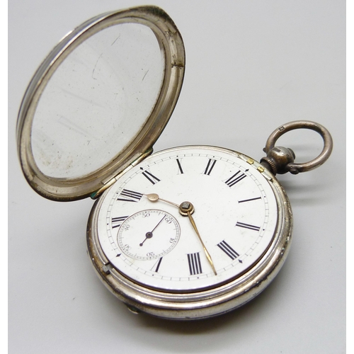 7135 - A silver pocket watch, London 1894