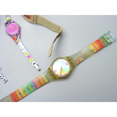 7137 - Six Swatch wristwatches