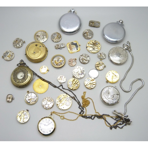 7148 - Pocket watches and watch movements including a Garrard example