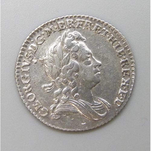 7176 - Coins; a George I 1723 sixpence