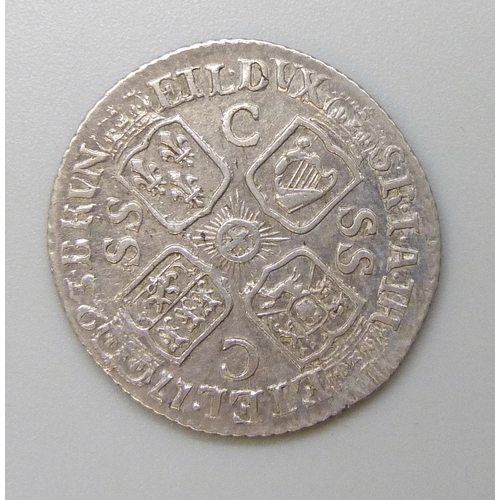 7176 - Coins; a George I 1723 sixpence