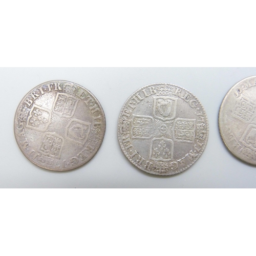 7179 - Coins; Four Queen Anne 1711 silver shillings