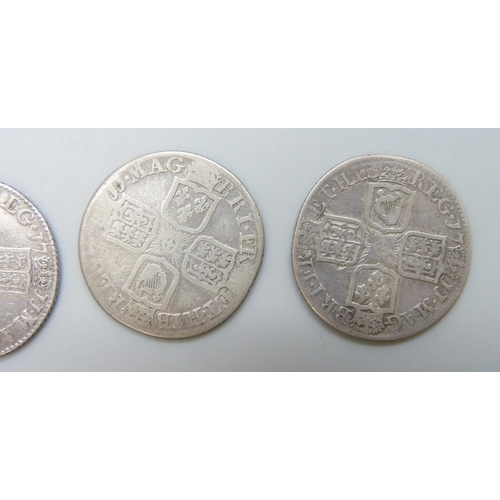 7179 - Coins; Four Queen Anne 1711 silver shillings