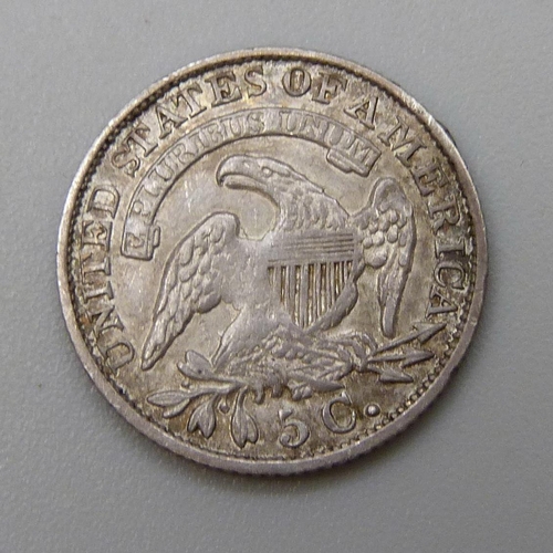 7186 - Coins; 1833 silver Liberty Cap Half Dime