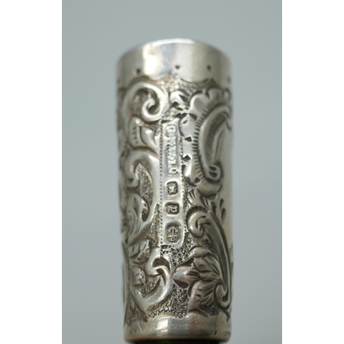 7221 - A Victorian silver cheroot holder, Birmingham 1898