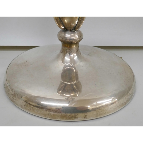 7223 - A silver table lamp base, Sheffield 1937, 30cm