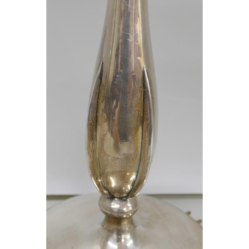 7223 - A silver table lamp base, Sheffield 1937, 30cm