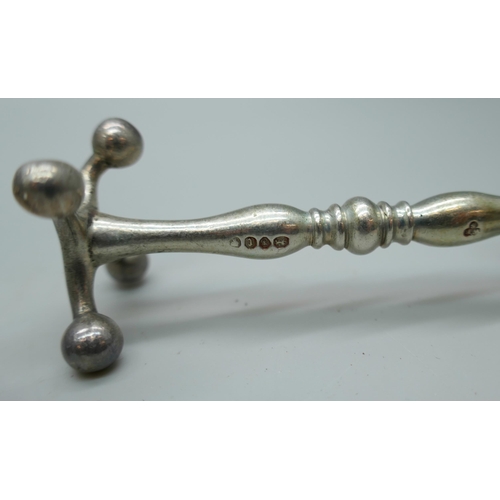 7230 - A pair of Victorian silver knife rests, London 1858, 88g