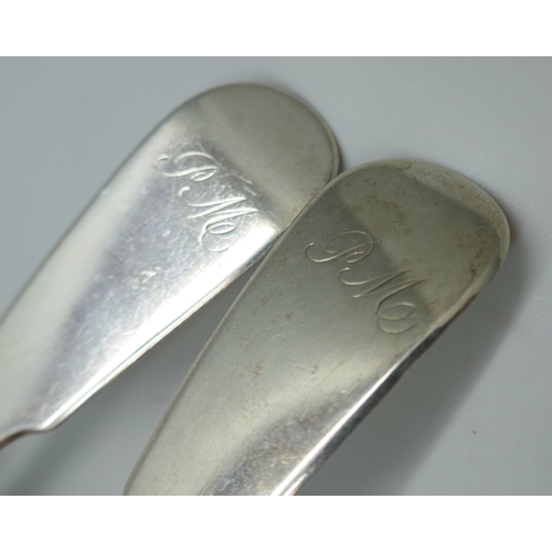 7245 - A pair of Victorian Scottish silver ladles, J Asherheim, Edinburgh 1842, 55g