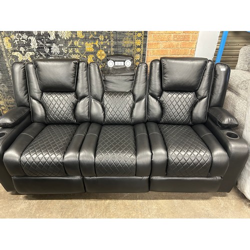 3123 - An Orlando electric reclining 3 seater sofa and a 2 seater sofa, with reading lights, LED lights and... 