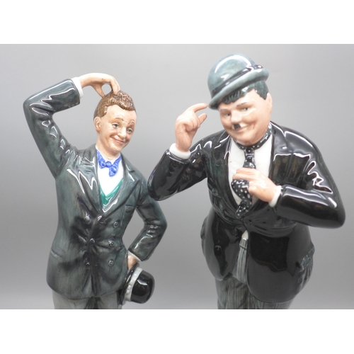 2001 - A pair of Royal Doulton limited edition figures, 'Laurel and Hardy', HN2774 and HN2775, with certifi... 