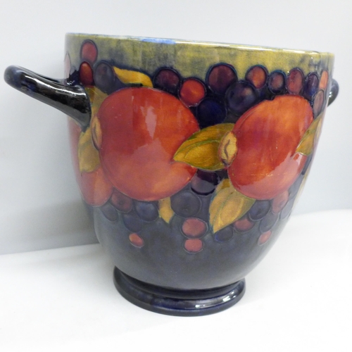 2016 - A large Moorcroft open pomegranate two handled planter, height 21cm, diameter 21cm