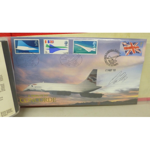 2025 - Concorde ephemera; an album of thirty-seven Concorde covers including twelve signed