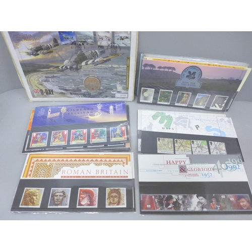 2043 - Stamps; Royal Mail Mint stamps, (30), and a Guernsey D-Day Anniversary coin cover