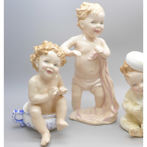 2047 - Four Royal Doulton baby figures 'First Steps', Peek-a-Boo', 'Well Done' and 'What Fun'