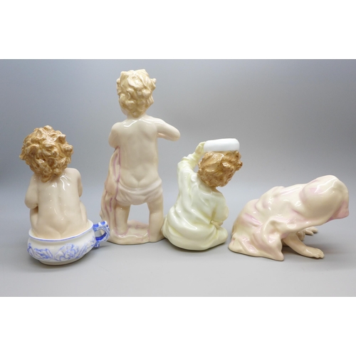 2047 - Four Royal Doulton baby figures 'First Steps', Peek-a-Boo', 'Well Done' and 'What Fun'