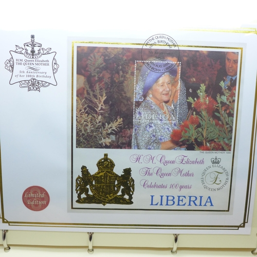 2060 - Stamps; Queen Mother 1900-2002 bound stamp collection, The Life and Times of The Queen Mother Collec... 