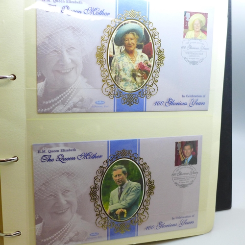 2060 - Stamps; Queen Mother 1900-2002 bound stamp collection, The Life and Times of The Queen Mother Collec... 