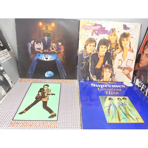 2068 - Seventeen vinyl LP records including The Pretenders, Simple Minds, Abba, Elvis Costello