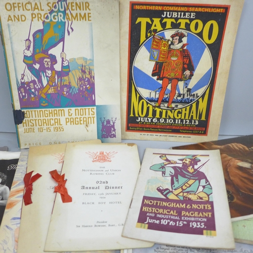 2070 - A collection of Nottingham related ephemera