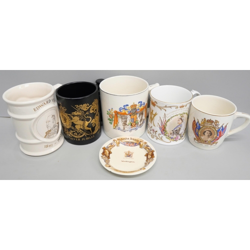 2109 - A collection of Royal commemorative mugs including Queen Victoria onwards