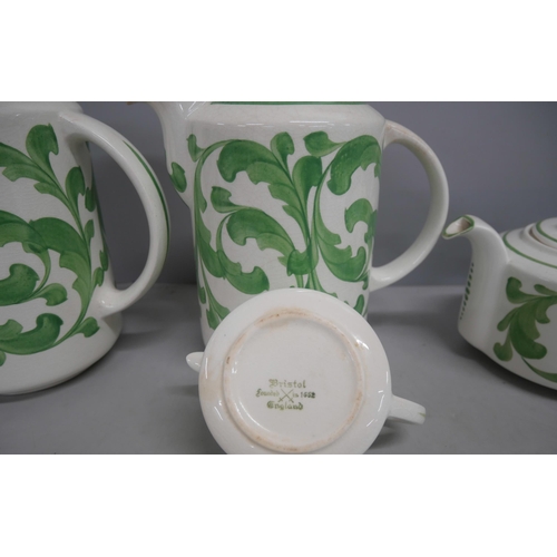 2159 - A collection of china to include a vintage Bristol Pountney and Co. set with green acanthus leaf des... 