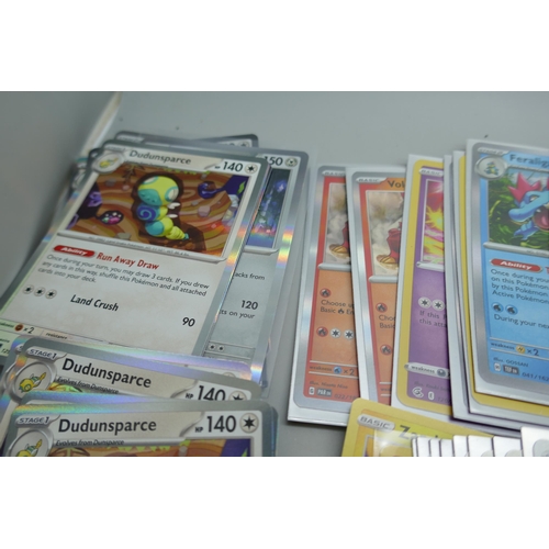 2168 - A collection of 120+ rare holographic Pokémon cards in protective sleeves