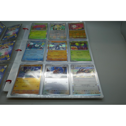 2173 - Pokemon cards, part complete holo sets of ‘151’ Scarlet and Violet, Japanese and English, including ... 