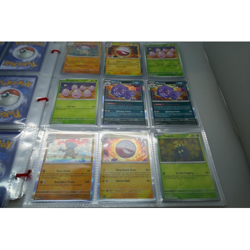 2173 - Pokemon cards, part complete holo sets of ‘151’ Scarlet and Violet, Japanese and English, including ... 