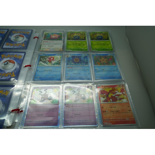 2173 - Pokemon cards, part complete holo sets of ‘151’ Scarlet and Violet, Japanese and English, including ... 